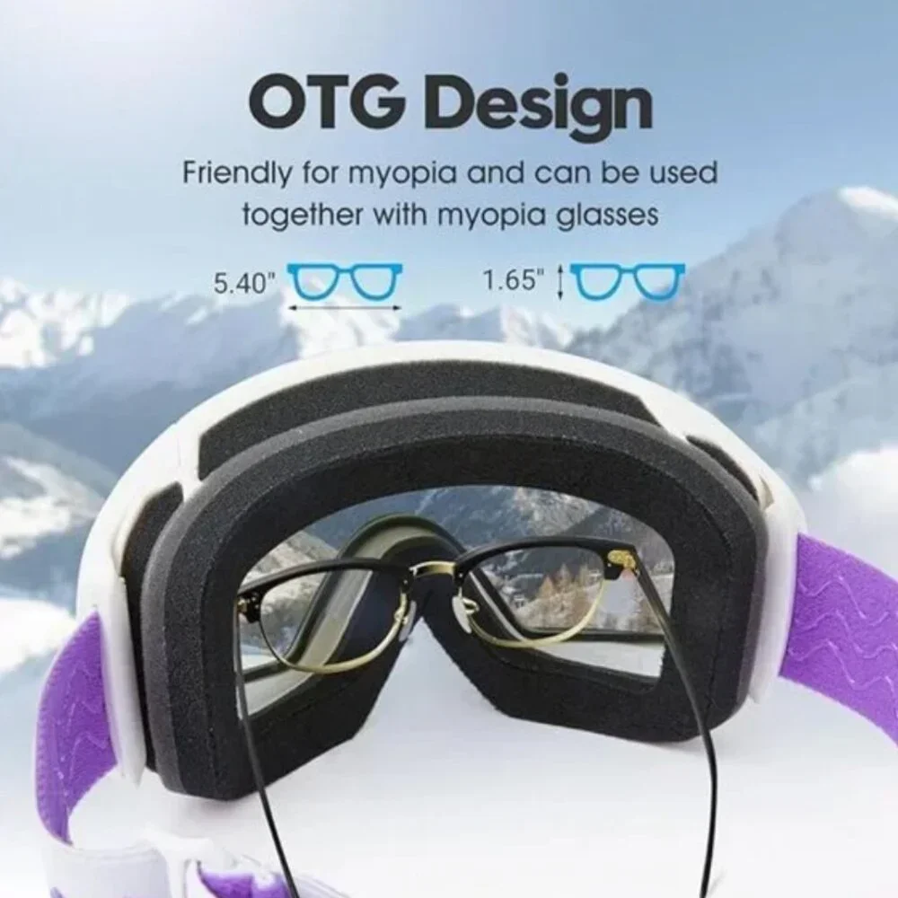 Ski Snowboard Goggles Magnetic Anti-Fog UV400